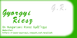 gyorgyi riesz business card